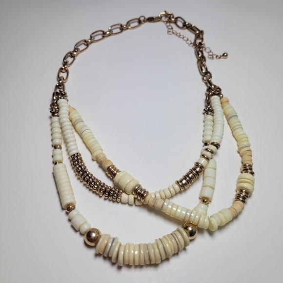 NWOT Free People Oceanfront layered necklace in Ivory - Picture 2 of 5
